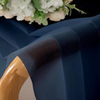 Chyhomenyc Extra Long Sheer Window Curtain Panels 120 Inch 2 PCS, Rod Pocket Durable Soft Touching Backdrop Drapes Window Treatment for Living Room/Farmhouse/Hotel, 42W x 120L inches, Navy Blue, 10 FT