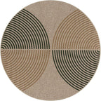 Lahome Enfys Modern Rainbow Round Entryway Rug 4ft, Circle Easy Jute Rug Washable Indoor Outdoor Patio Rug Farmhouse Front Door Mat, Contemporary Non Slip Round Carpet for Bedroom Kitchen