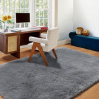 ONASAR Grey 3x5 Rugs for Bedroom, Fluffy Gray Bedside Area Rug, Ultra Soft Shaggy Fuzzy Plush Small Floor Carpets for Living Room College Dorm Teen Kids Boys Home Decor Aesthetic