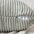 MIULEE Silver Grey Decorative Lumbar Throw Pillow Covers 12x20 Inch for Couch Bed Sofa Pack of 2 Boho Farmhouse Throw Pillows Soft Cross Corduroy Patchwork Textured Cushion Cases
