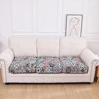 hyha Printed Couch Cushion Covers, Floral Sofa Covers Washable for 3 Cushion Couch, Stretch Pattern Outdoor Cushion Covers for Patio Furniture with Elastic Bottom(3 Packs, Patchwork Moroccan)