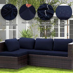 Outdoor Cushion Covers Set,14PCS Patio Furniture Couch Seat Slipcovers, Replacement for Sofa Sectional Chair(Cover，Only)