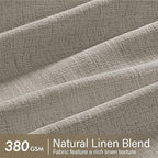 MIULEE Pinch Pleated Thick Linen Curtains 108 Inches Length Taupe Curtains