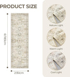 Washable Runner Rugs for Bedroom - 2x6 Runner Rug Non Slip, Ultra-Thin Entryway Runner, Soft Abstract Kitchen Runner for Hallway, Laundry, Bathroom, Indoor Door Mat(2'x6', Grey/Yellow)