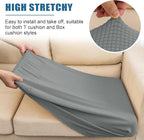 Couch Seat Cushion Covers, Stretch Sofa Cushion Protector Couch Cover for Camper Loveseat Cushion with Elastic Bottom (Medium, Dove Grey)