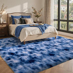 8x10 Ft Extra Large Shag Rugs for Living Room, Ultra Soft Fluffy Furry Area Rugs for Bedroom Indoor Floor, Aesthetic Carpet for Kids Home Decor (Blue)