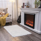 EasyJoy Ultra Soft Fluffy Shaggy Area Rug Faux Fur Rug Chair Cover Seat Pad Fuzzy Area Rug for Bedroom Floor Sofa Living Room (2 x 4 ft Rectangle, White)