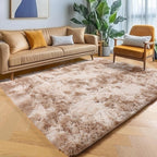 ONASAR Rugs for Living Room Bedroom, Tie-Dyed Beige 5x8 Fluffy Bedside Area Rug, Soft Plush Shaggy Indoor Floor Carpet for Nursery Kids Girls Boys Teen Dorm Home Office Decor Aesthetic