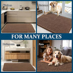 OLANLY Dog Door Mat for Muddy Paws 34x21, Super Absorbent Chenille Mud Mat