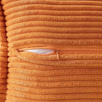 MIULEE Burnt Orange Decorative Throw Pillow Covers for Couch Bed Livingroom 18x18 Inch Set of 2 Boho Accent Throw Pllows Broadside Striped Patchwork Soft Corduroy Pillowcases
