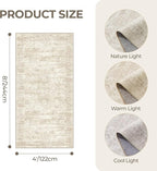 4x8 Rug for Bedroom,Wide Runner Rug for Hallway, Non Slip Washable Runner Rug for Living Room, Low Pile Soft Entryway Kitchen Rug, Modern Home Decor Mat for Dining Room(4'x8', Beige/Ivory)