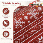Christmas Rug 8x10 Washable Rugs, Boho Christmas Tree Snowflake Rug Non-Slip Soft Low Pile Non Shedding Indoor Holiday Carpet for Living Room Bedroom Dining Room Home Office (XmasRed, 8'x10')