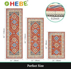 HEBE Boho Kitchen Rug Sets 3 Piece with Runner Non Slip Kitchen Rugs and Mats Washable Kitchen Mats for Floor Thick Kitchen Floor Mat Carpet Runner Rugs for Hallway Laundry Holiday Decor