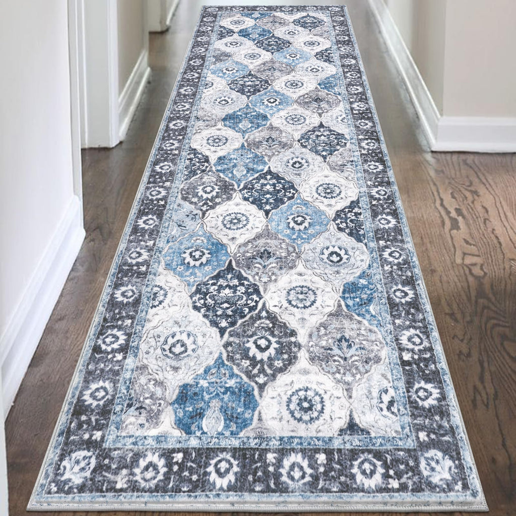 HEBE Hallway Runner Rug 2'8''x8', Washable Non Slip Kitchen Rug Runner