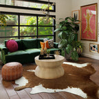 AROGAN Faux Cowhide Rug, Brown Cow Print Large Animal Area Rug, 5.2x6.2 Ft