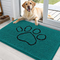 OLANLY Dog Door Mat for Muddy Paws 36x24, Paw Print Design Chenille Mud Mat
