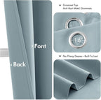 MIULEE Slate Blue Blackout Curtains for Bedroom Living Room 45 Inches Long 2 Panels, Thermal Insulated Room Darkening Drapes Solid Grommet Noise Reduction Light Blocking Window Treatments 40x45 Inch