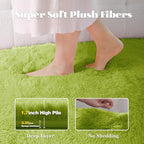 8x10 Area Rugs for Living Room: Fluffy Shag Soft Washable Rug Large Fuzzy Plush Indoor Carpet for Bedroom Nursery Playroom Kids Girls Boys Room (Grass Green, 8'x10')