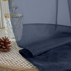 OWENIE Extra Long Navy Blue Sheer Curtains 96 Inches Long 2 Panels Set, Soft Lightweight Airy Voile Sheer Curtain for Bedroom Living Room, Rod Pocket Solid Color Farmhouse Curtains, 59" Wx96 L Inch