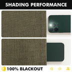 MIULEE 100% Blackout Linen Curtains 42 x 63 Inch Light Olive Green 2 Panels