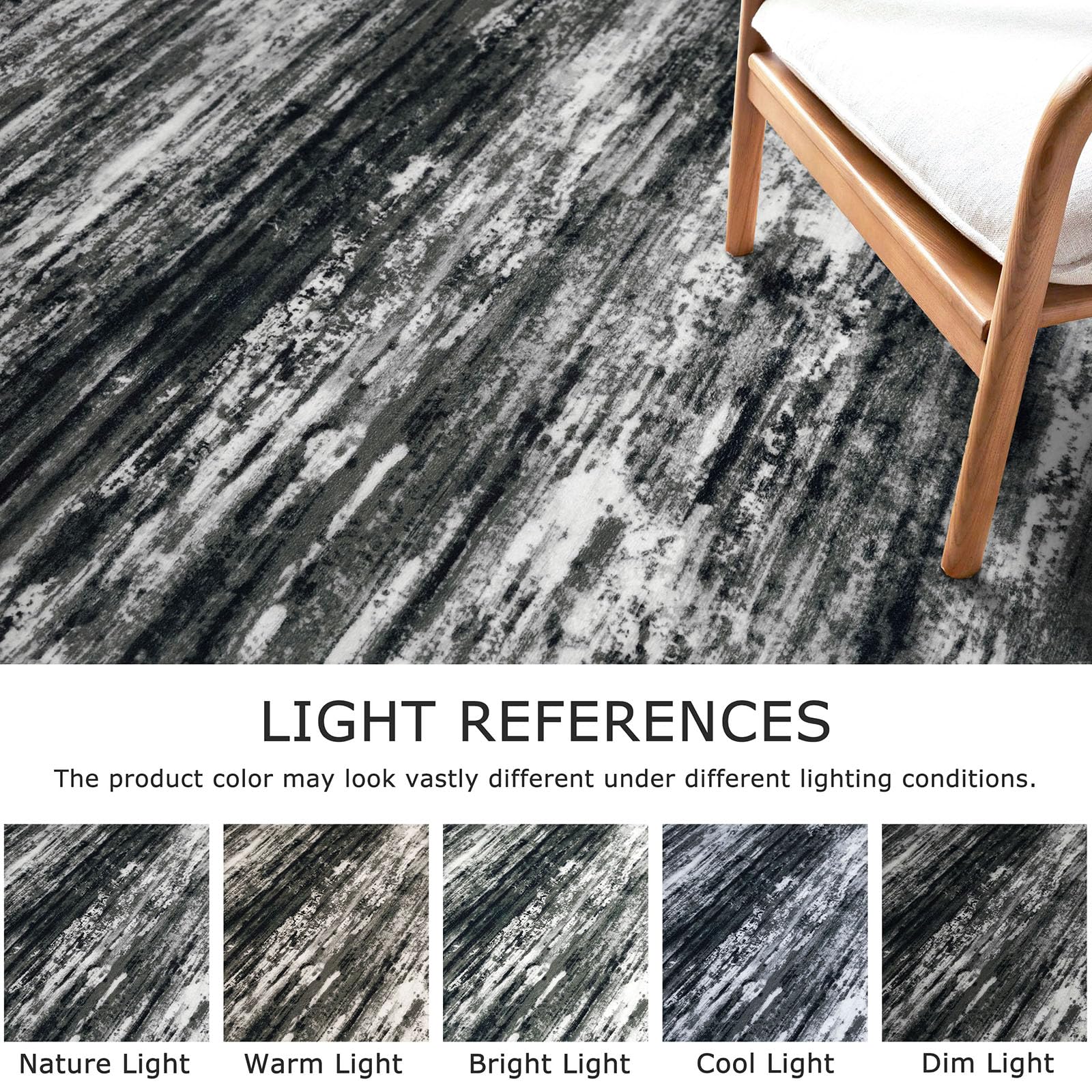 KOZYFLY Modern Abstract Washable Rug Runner 2x7 Hallway Runner Rug Non-Slip Soft Kitchen Runner Rugs, Print Black Grey Striped Carpet Runner for Entryway Bathroom Laundry Room Foyer