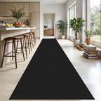 KOZYFLY Extra Long Runners for Hallways 3x20 ft Washable Kitchen Runner Non Slip Rubber Backed Hallway Rug Cotton Entryway Runner Rug Floor Carpet for Indoor Hall, Kitchen, Stair, Black/Dark Grey