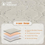 VANSOFY Waterproof Recliner Couch Covers, Sofa Covers Non-Slip 1-Piece Washable Reclining Sofa Cover Furniture Protector with Elastic Straps Pocket for Dogs, Pets(Beige,3 Seater)