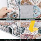 HEBE Hallway Runner Rug 2'8''x8', Washable Non Slip Kitchen Rug Runner