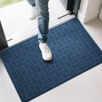 Mibao Front Door Mat Indoor Outdoor Entrance, Dirt Trapping Welcome Mats, Non-Slip Doormats, Low Profile Front Entryway, 36" x 24", Blue