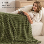 Exclusivo Mezcla Striped King Size Fleece Blanket for Bed, Couch, 90"x104"