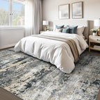 pmtsns Area Rugs 8x10 for Living Room: Washable Rug Modern Abstract Neutral Soft Non-Slip Low-Pile Indoor Large Carpet for Bedroom Dining Room Playroom Home Office (Black Grey Brown, 8'x10')
