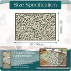 Front Door Mat Outside Entrance - 2x3 Boho Non-Slip Washable Spring Doormat Indoor Outdoor Entrance Sage Olive Green Leaf Rug Small Throw Rugs for Entryway Bedroom Kitchen Front Porch Decor
