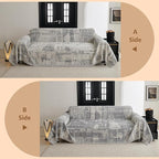 MYSKY HOME Boho Sofa Covers, Couch Covers for 2 Cushion Couch Sofa, Chenille L Shape Sectional Couch Cover, Machine Washable, Sofa Protector for Dog, Kid, 71"x118", Light Grey Artistic Gradient