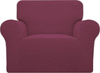 Easy-Going Stretch Oversized Chair Sofa Slipcover 1-Piece Couch Sofa Cover Furniture Protector Soft with Elastic Bottom for Kids Spandex Jacquard Fabric Small Checks ASH Rose