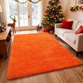 Orange Shag Area Rugs for Bedroom Living Room,5X8 Ultra Soft Fluffy Area Rugs for Dorm, Indoor Carpet Nursery Rugs for Kids Room Home Halloween Decor
