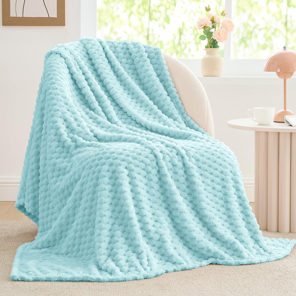 BEDELITE Cloud Blue Twin Blanket for Couch, Soft Cozy Gift for Women, 60*80