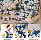 8Pcs Stretch Patio Cushion Covers, Outdoor Couch & Sofa Replacement Slipcovers for Patio Furniture Cushion Covers, Washable Reusable Furniture Protector