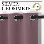 NICETOWN Window Curtain Panels, Dry Rose, 1 Pair, 34 by 54-inch, Thermal Insulated Solid Grommet Blackout Draperies/Drapes for Basement