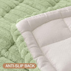 Smiry Couch Cover for Dogs Washable, Non Slip Fuzzy Pet Couch Covers for 3 Cushion Sofa Pet Friendly, Thick Soft Sofa Slipcovers Cushion Protector (Green, 27.6" x 70.9")