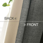 MIULEE 100% Blackout Linen Curtains for Bedroom 52x120 Inches Dark Grey