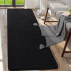 AROGAN 2x8 Runner Rug for Hallway, Long Runner Rugs Non Slip, Black