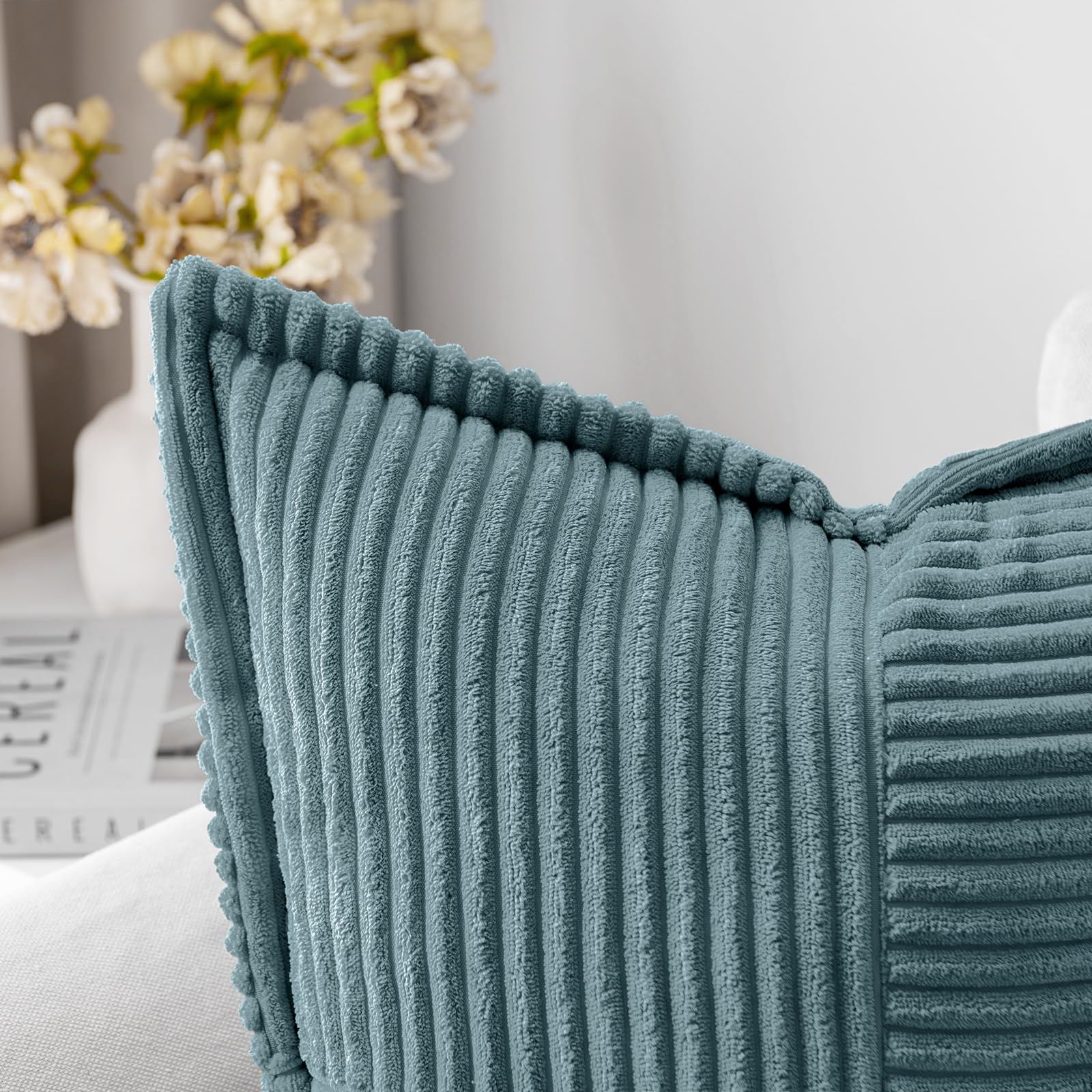 MIULEE Decorative Throw Pillow Covers for Couch 18x18 Inch Dusty Blue