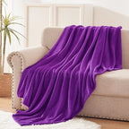 Exclusivo Mezcla Fleece Throw XL Blanket for Couch, Sofa, Super Soft and Warm Purple Blankets, All Season, Cozy, Plush, Lightweight, 50x70 Inches