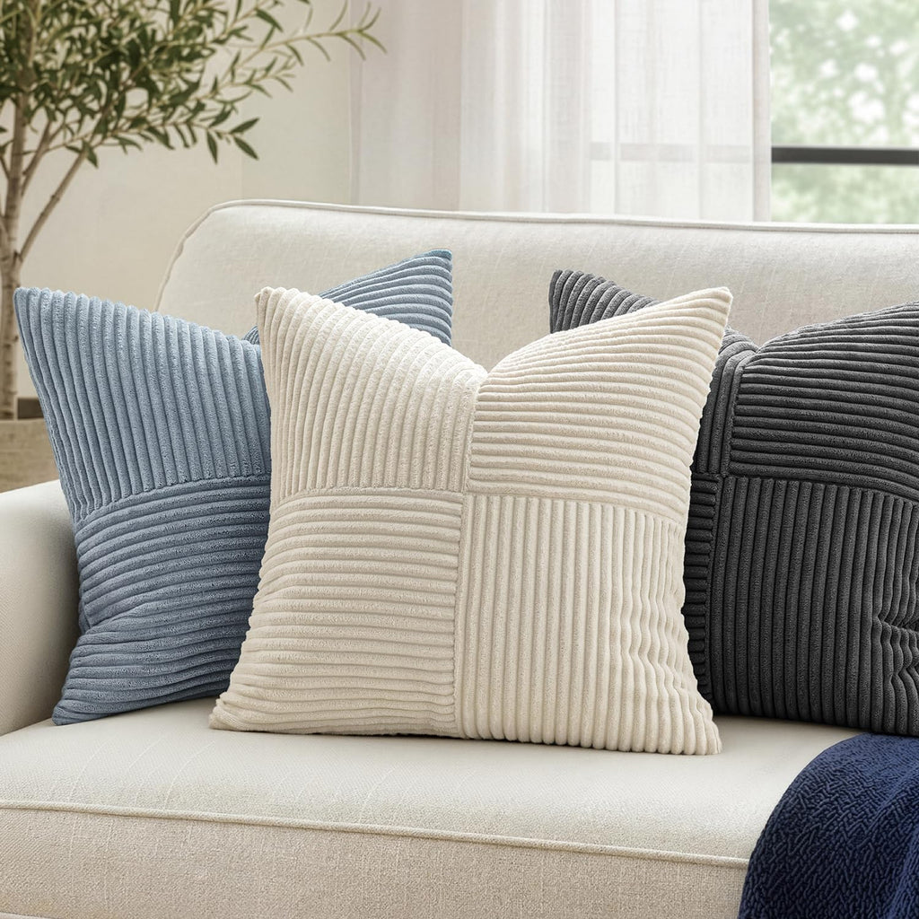 MIULEE Dusty Blue Decorative Throw Pillow Covers for Couch 18x18 Inch
