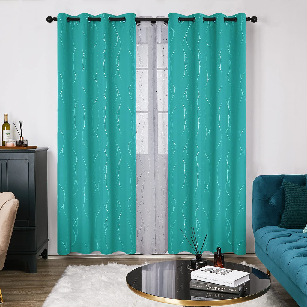 Deconovo Living Room Curtains 84 Inches Long, Blackout Curtains for Bedroom