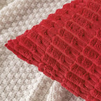 MIULEE Pack of 2 Red Corduroy Decorative Pillow Covers 12x12 Inch Soft Boho Striped Throw Pillow Covers Modern Farmhouse Home Decor for Sofa Living Room Couch Bed