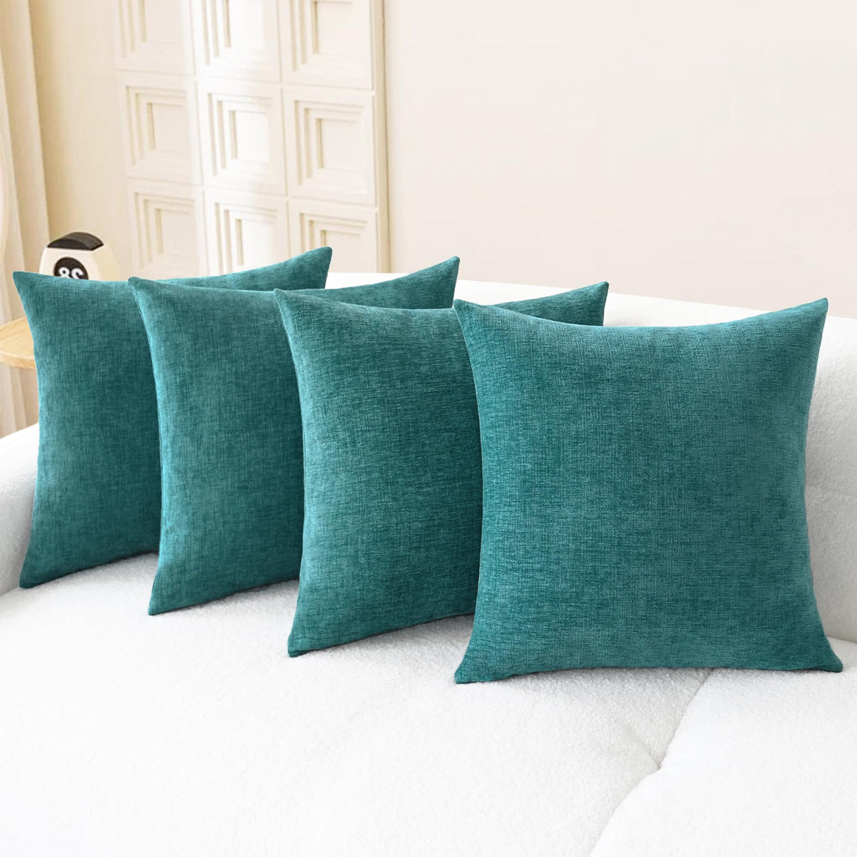 CaliTime Decorative Couch Throw Pillow Covers 18 X 18 Inches Baby Blue