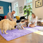 OLANLY 2x8 Machine Washable Runner Rugs for Hallway, Soft Fluffy Shaggy Bedside Rugs for Bedroom, Living Room, Indoor Floor Carpet for Kids Girl Boy, Nursery Rooms, Home Decor Aesthetic, Light Purple