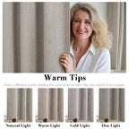 H.VERSAILTEX Primitive Linen Curtains 100% Blackout Curtain Drapes Burlap Fabric Curtains with White Thermal Insulated Liner, Grommet Top Drapes Living Room/Bedroom (2 Panels, 42 x 45 Inch, Stone)