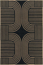 Lahome Enfys Modern Geometric Easy Jute Rug, 6x9 Area Rugs for Living Room Outdoor Patio Washable Indoor Outdoor Carpet, Farmhouse Large Non Slip Carpet for Bedroom Backyard Dining Room
